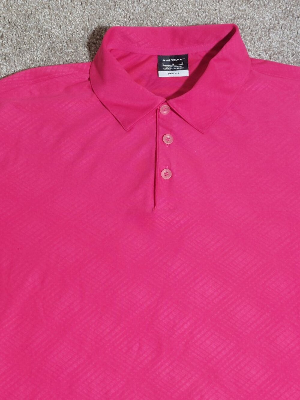 Nike Golf Dri-FIT Polo Shirt Cooling Pink Short Sleeve 432237 Size L